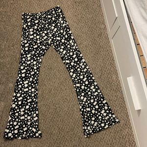 Black Floral Pants
